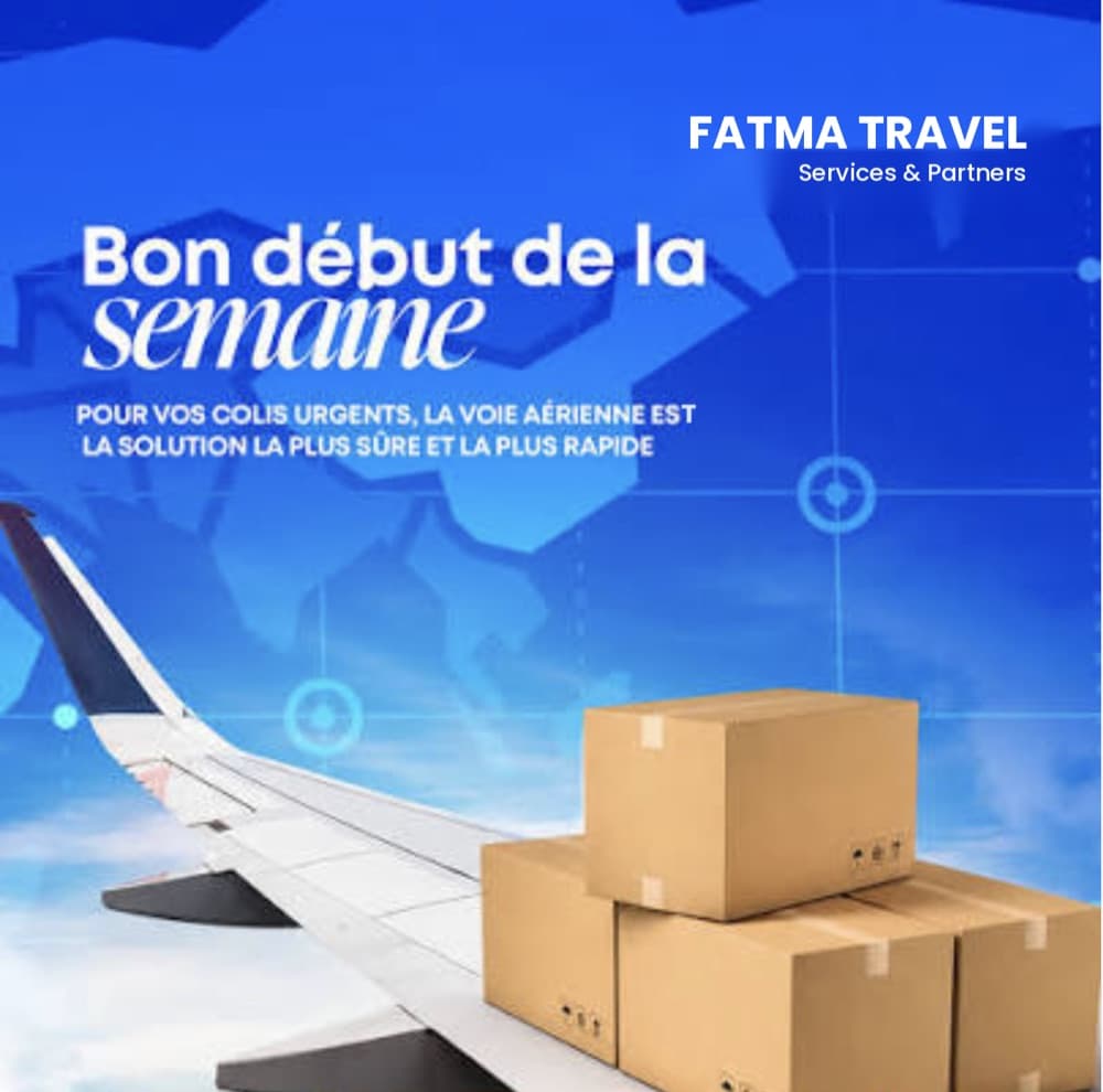 Aile d’avion et colis prêts à l’expédition
